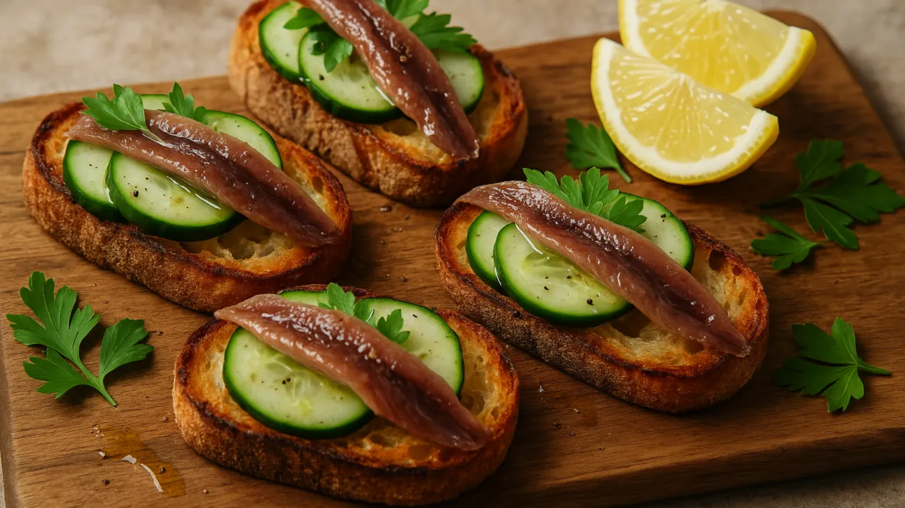 Crostini acciughe mare"