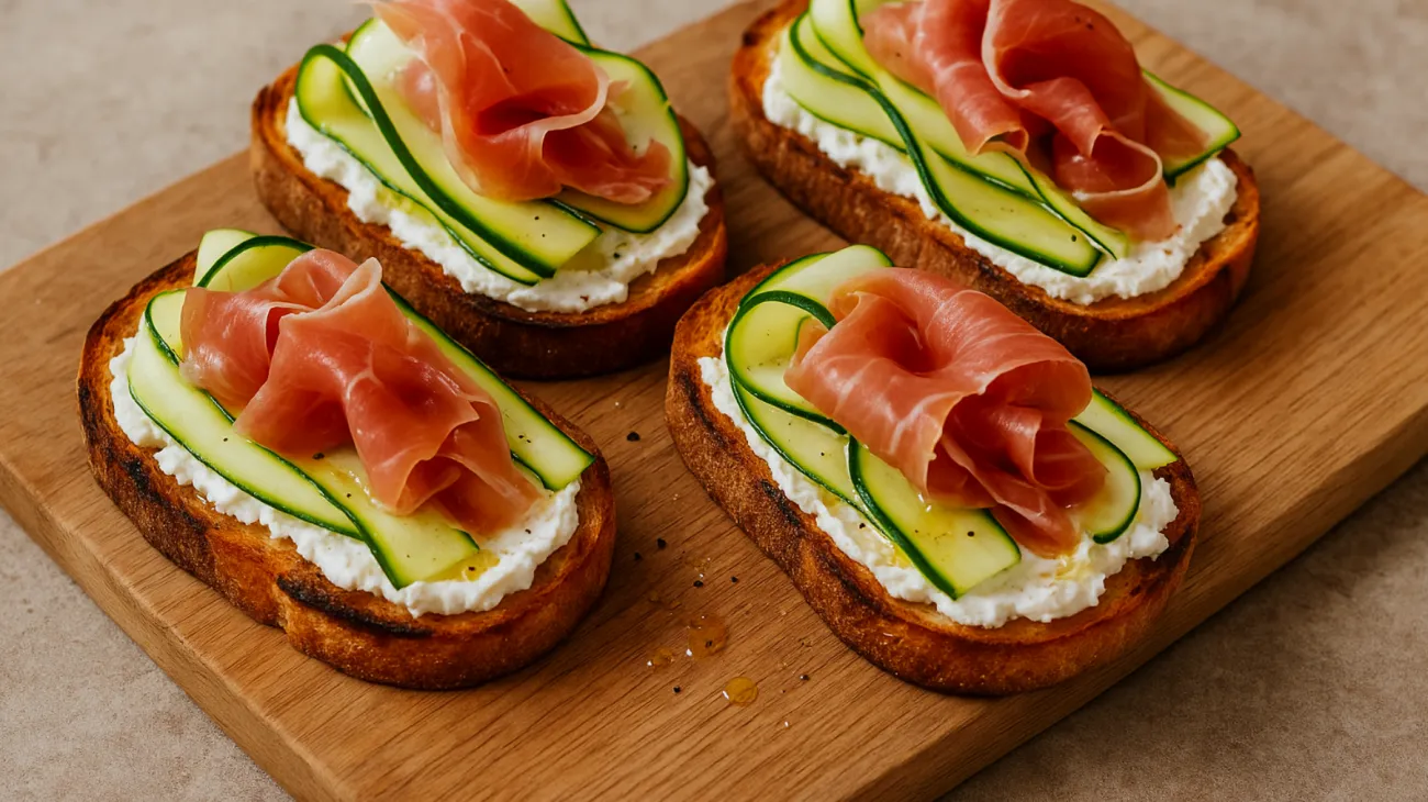 Crostini caprino zucchine pepe nero"