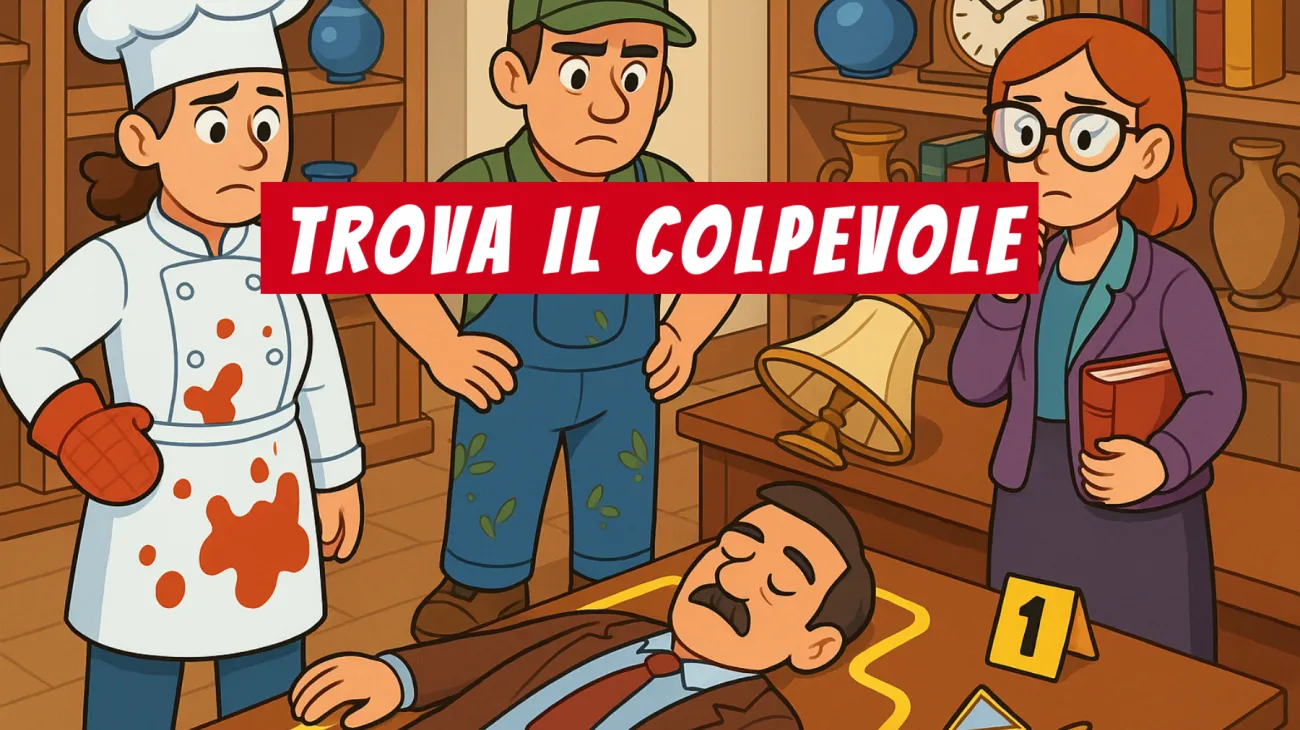 Solo il 2% riesce a risolvere questo enigma: riesci a scoprire chi è il vero colpevole tra chef, giardiniere e bibliotecaria? Sfida la tua intelligenza ora!"